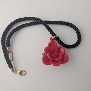 Notte Jewelry Red Rose Pendant Necklace
